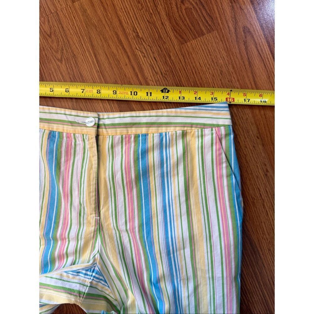 St Aumont Women's Striped Cotton Flat Front Golf Capri Pants Multicolor Size 8 - Picture 5 of 7